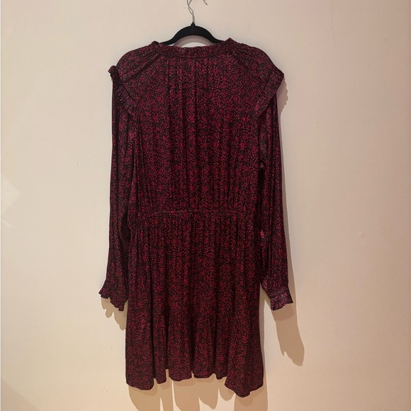 GAP Red Long Sleeve Bishop V-Neck Sundress - Picture 2 of 3